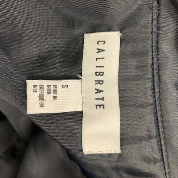 CALIBRATE Navy Grey Chalkstripe Wool Blend Snaps Jacket - Picture 6 of 6